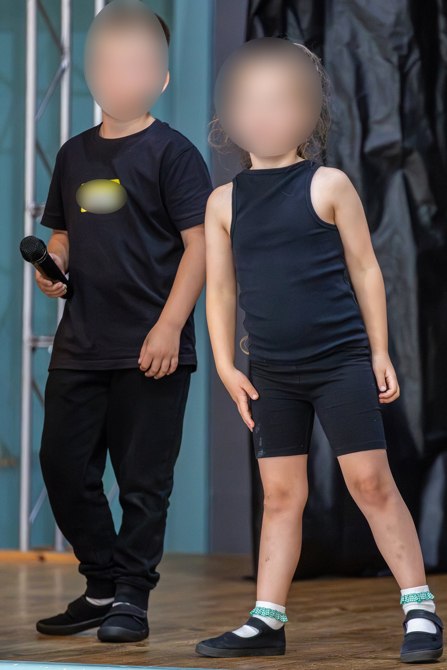Two young performers taking part in the 2024 workshop